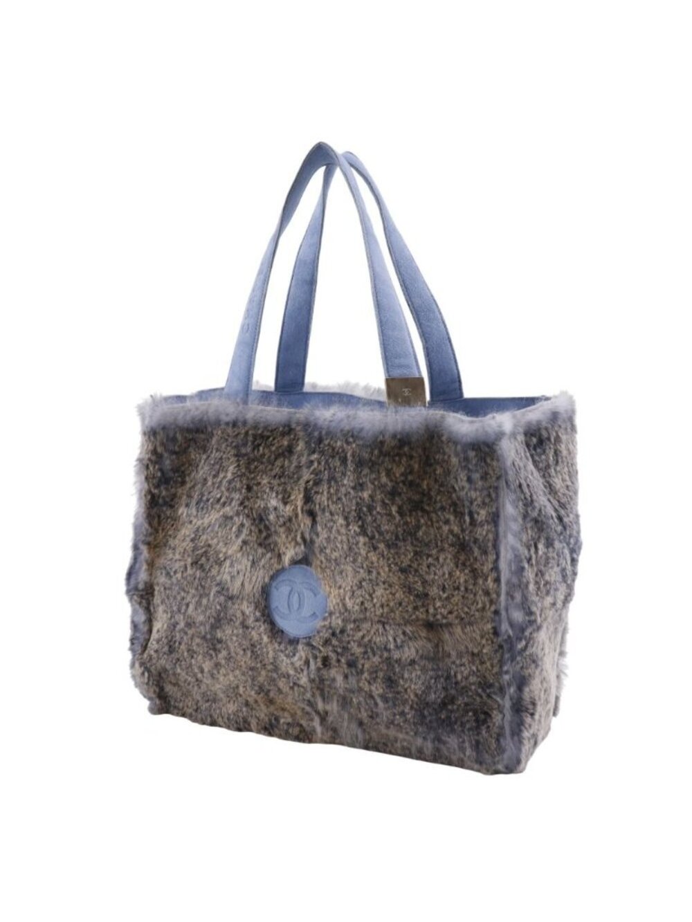 Chanel CC Logo Lapin Rabbit Light Blue Tote - Picture 2 of 10